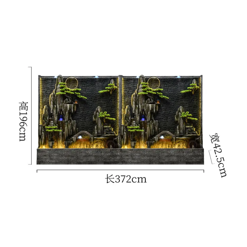 Top Quality Large Water Artificial Wall Fountain Decorative Waterfall Feature Custom Made Black Granite Curtain