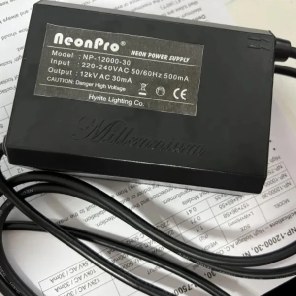 Electronic Transformer Neon Light,7.5KV 30mA 110V Black Neon Transformer Power Supply Rectifier Kit US Plug