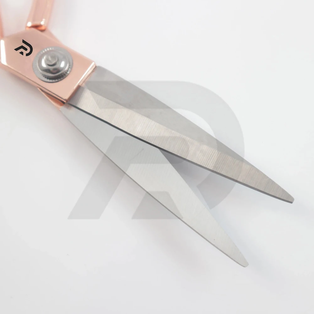 Professional Pink-Plated Stainless Steel Scissors with Metal Handle for Tailoring Office Embroidery DIY Projects