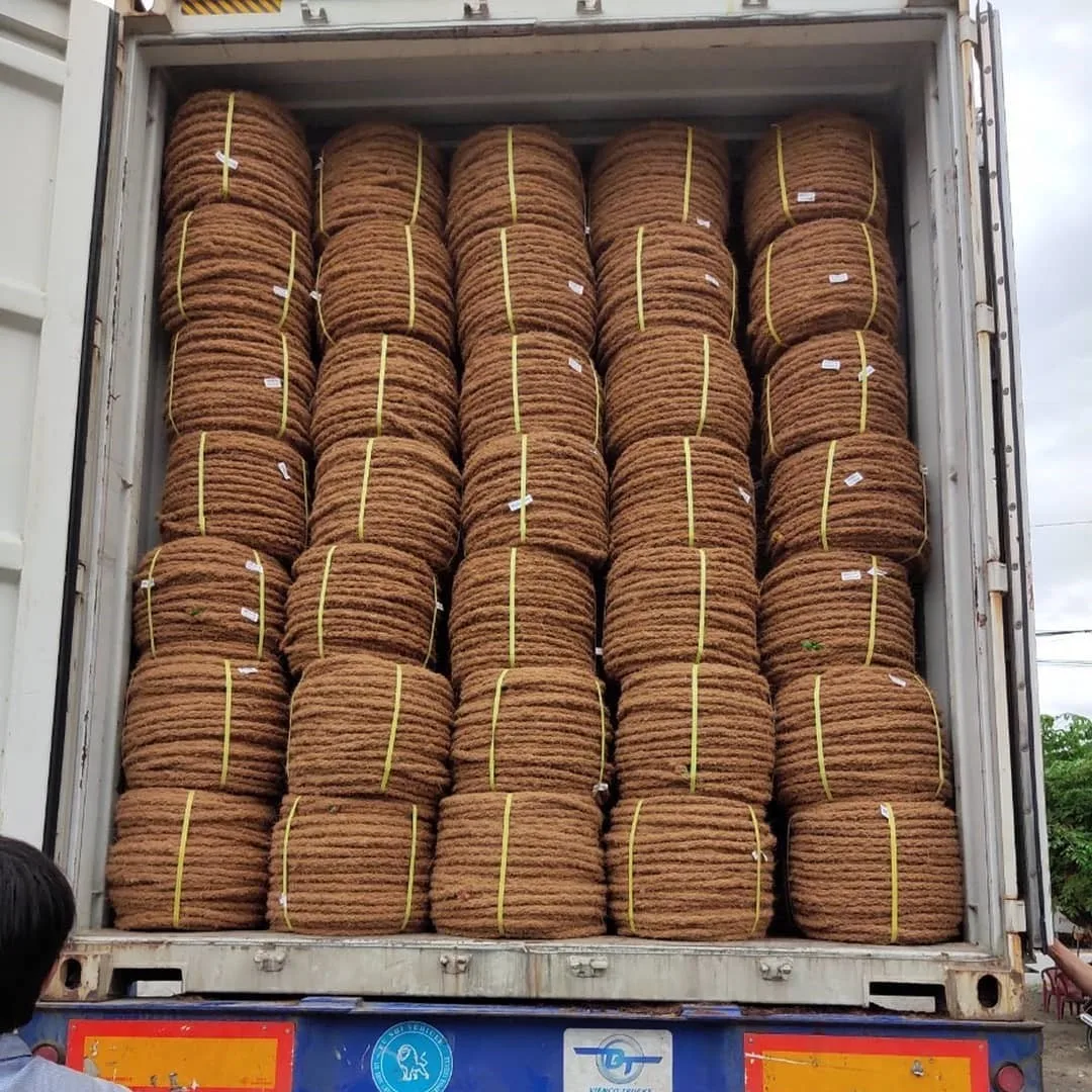 Coir fiber twisted yarn rope cheap price natural geotextile handweaving coconut husk ropes wholesale