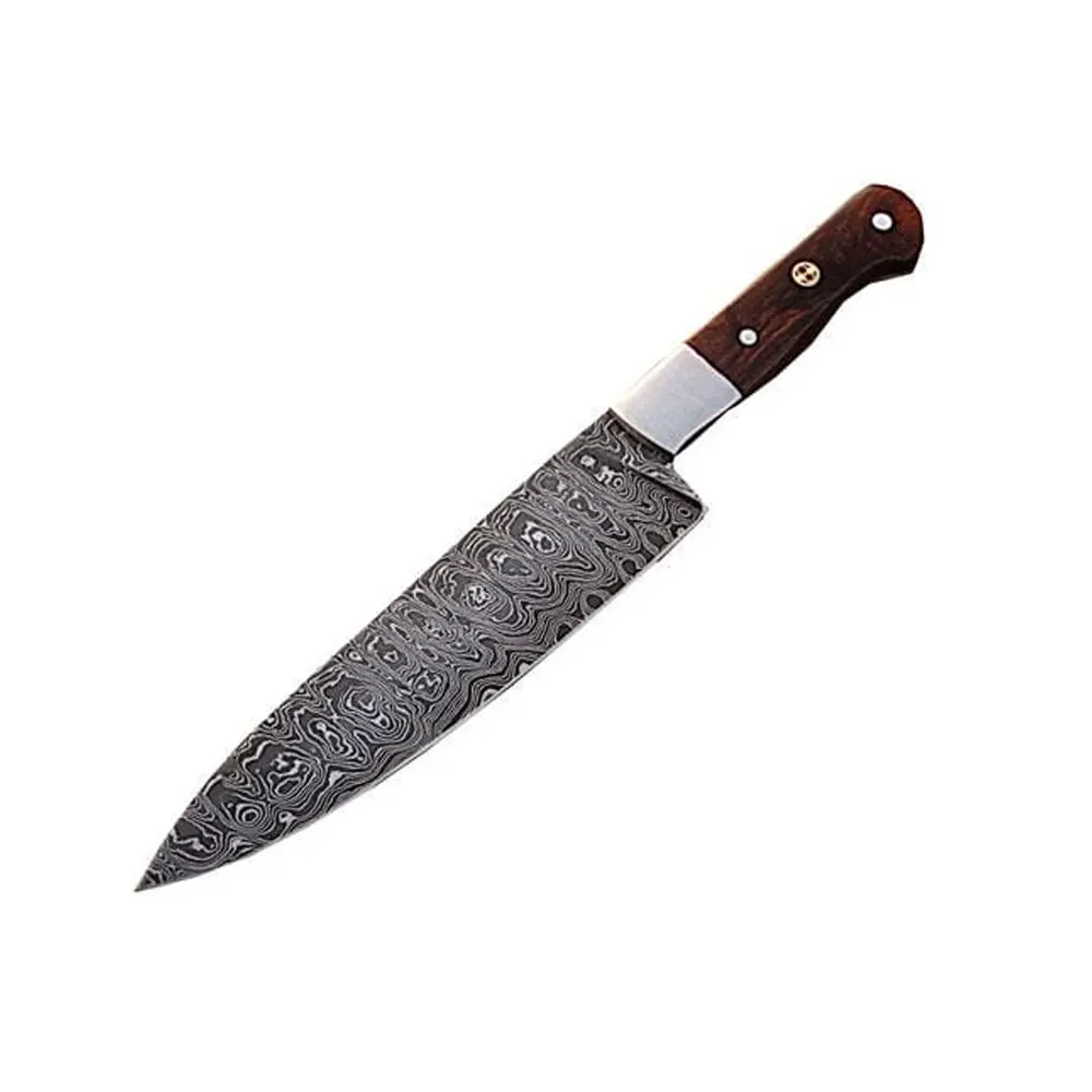 Handmade Damascus Steel Chef Knife Hand Forged Japanese Kitchen Knife With Leather Kit