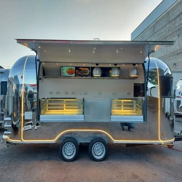 Cheap Price Street Mobile Mini HotDog Ice Cream Fast Food Cart Trailer With Wheels Small Food Truck For Sale In Usa