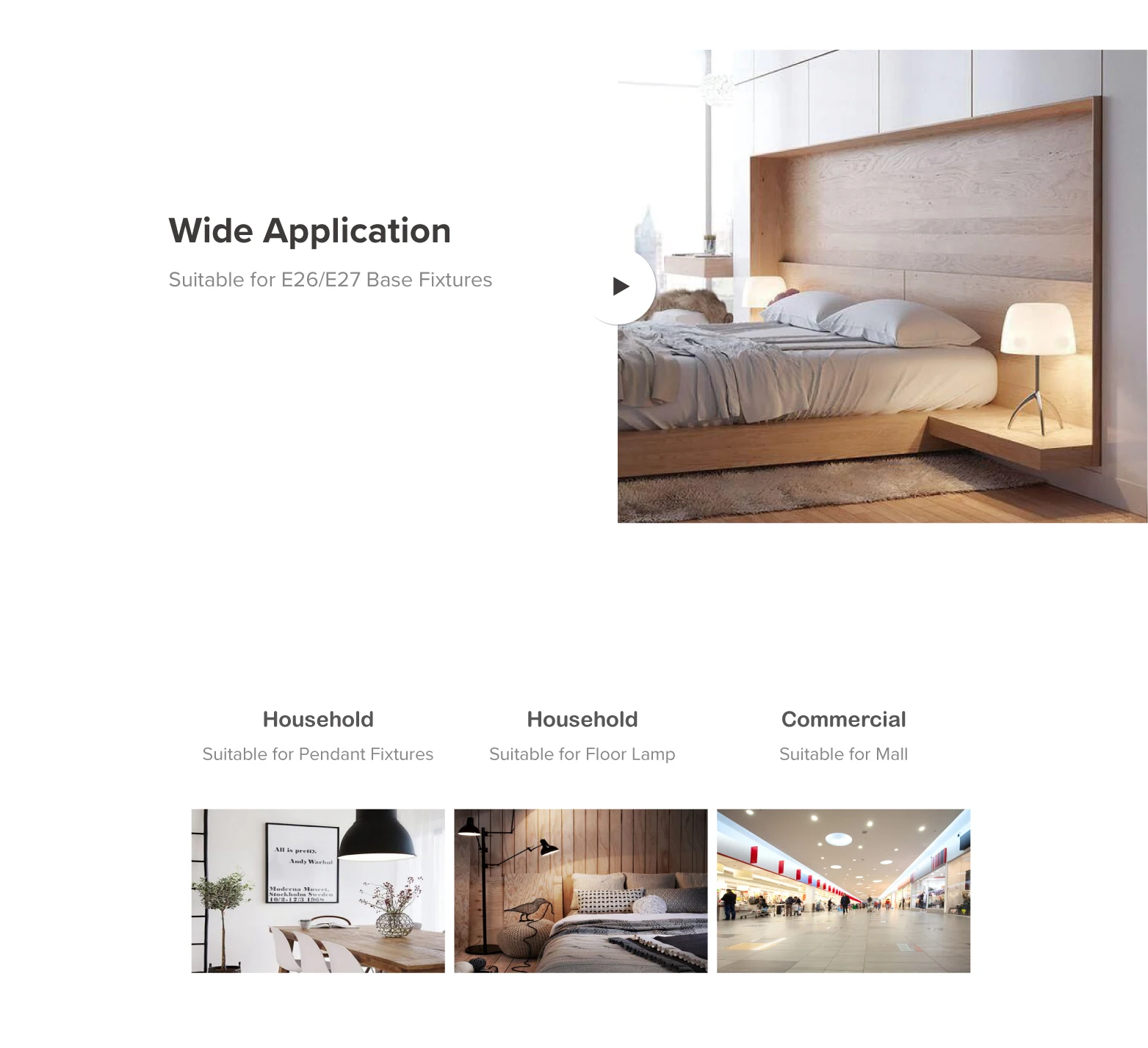 SANSI LED BULB 8W 4W 150LM/W Ceramic material 230vac For House