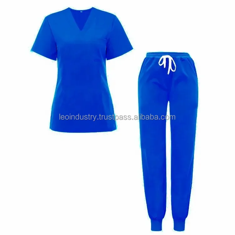 High Quality Sea Blue Scrubs Uniforms for Female Hospital Staff