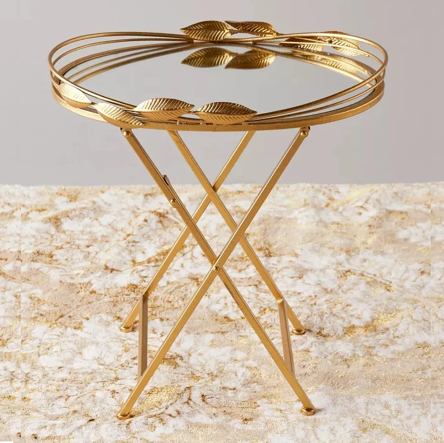 High On Demand Custom Round Foldable Mirror Finished Top Coffee Tables for Luxury Home and Cafe Furniture Options at Best Prices