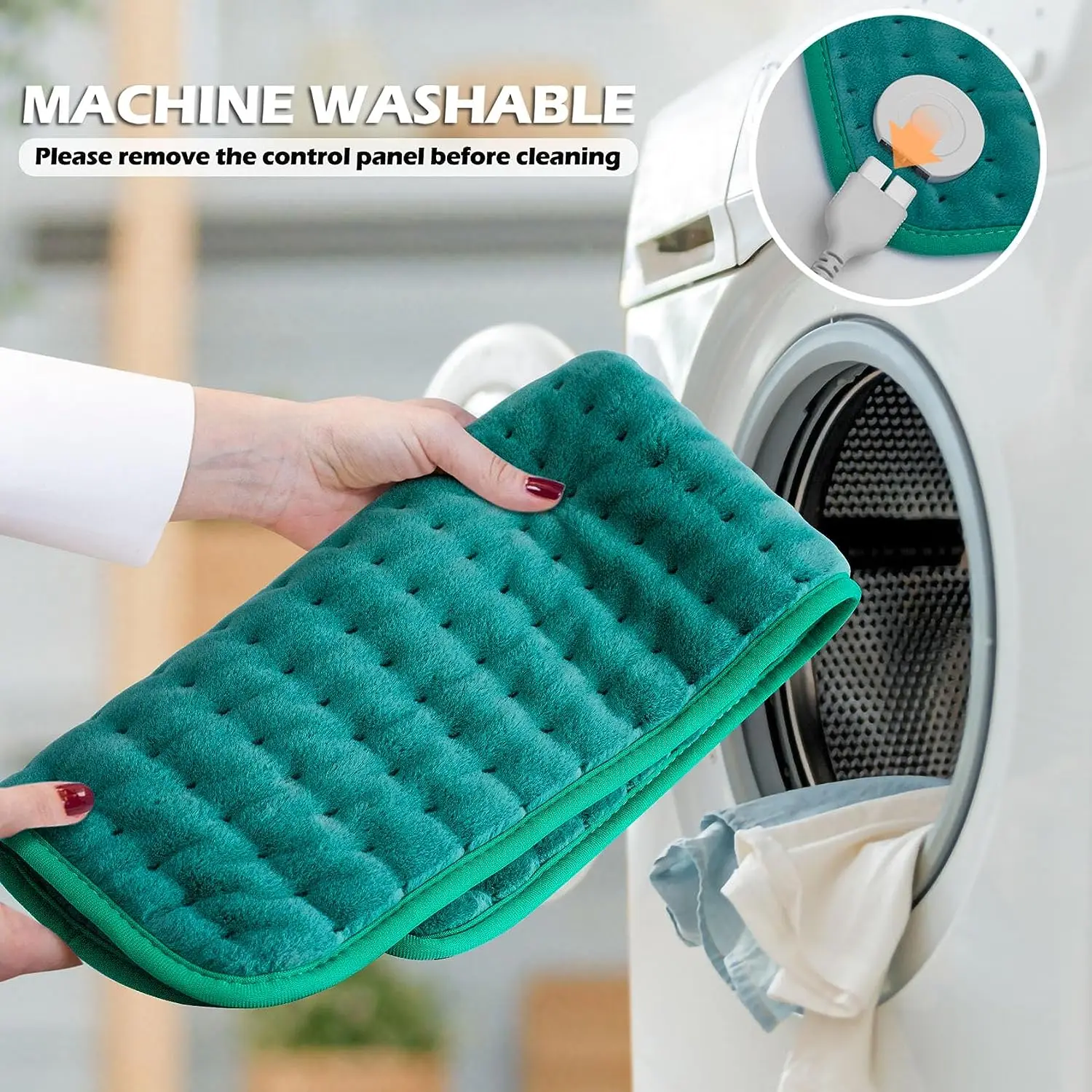 Customizable Green Crystal Soft Heating Pad Advanced Heating Elements Adjustable Temperature Versatile Use Provides Comfort