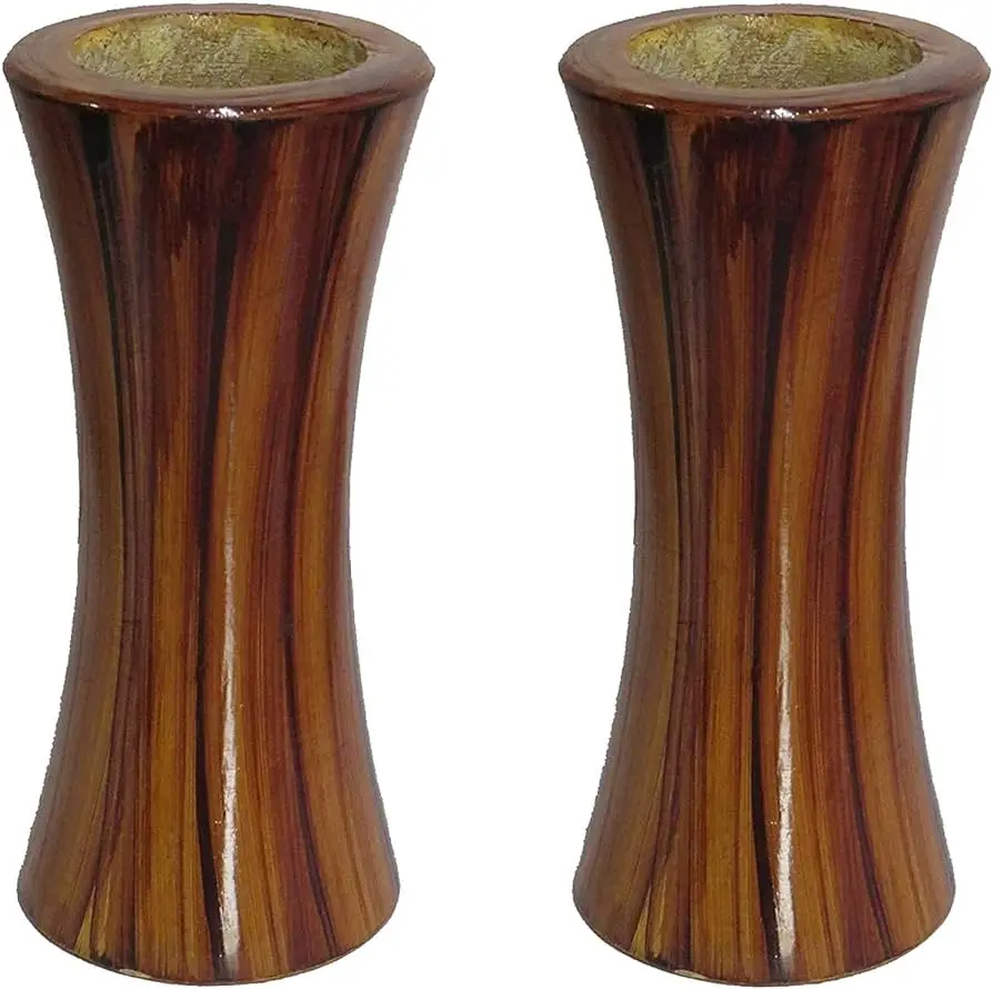Luxury Flower Vase Set Of 2 for home hotel & Restaurant brown color wood tabletop Flower Decorative vases home decor accessories