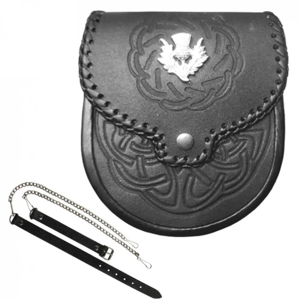 Semi Dress Rabbit Fur Irish Harp Kilt Sporran Pipe Band Uniform Kilt Leather Belt Sporran Bag In Wholesale