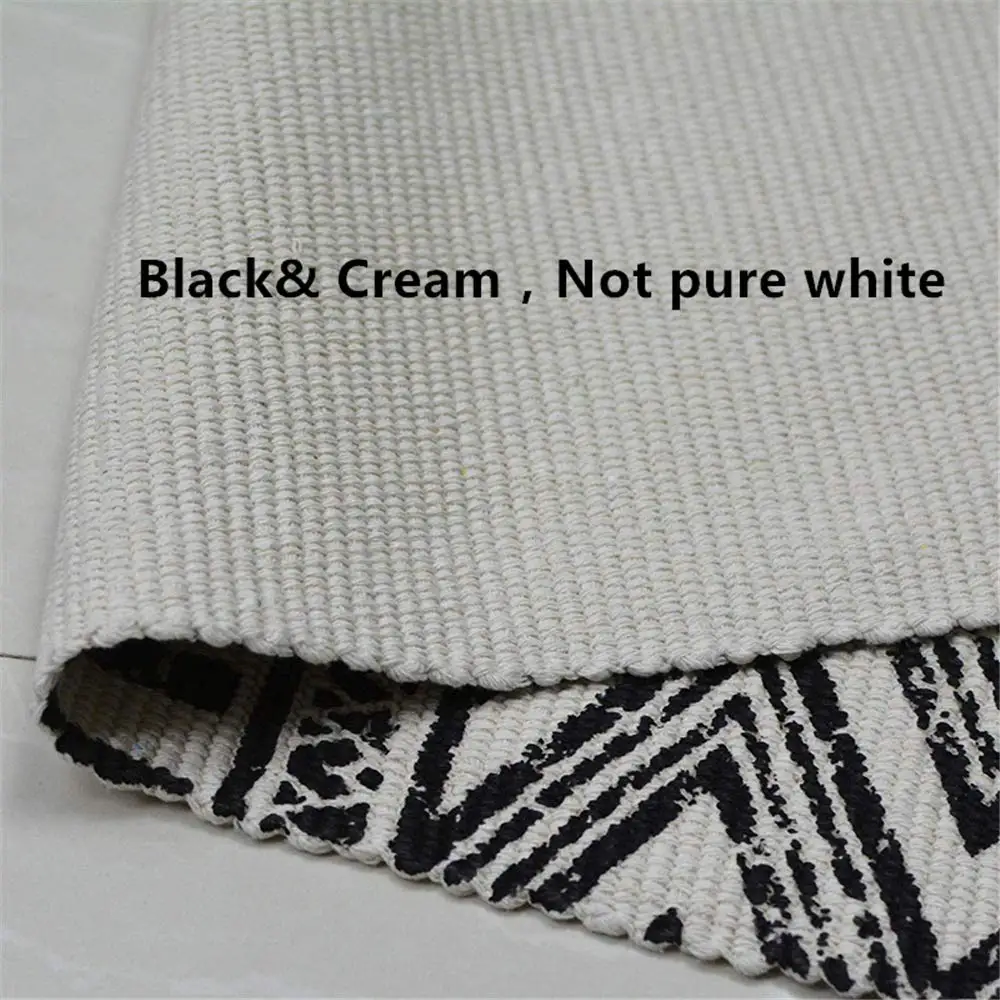 Nature4u Handmade Boho Farmhouse Printed Cotton Tassel Fringe Entryway Foyer Living Room Kitchen Handmade  Rag rug