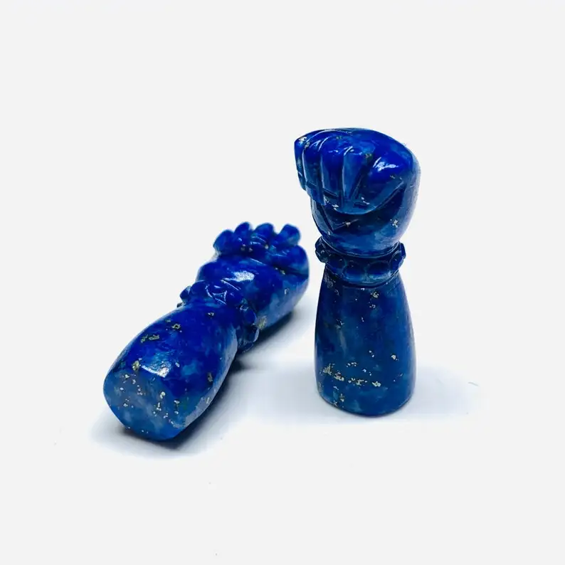 Natural Lapis Lazuli Hand Shape Carved Gemstone Beads For Jewelry Making 30mm Wholesale Carving Stone at Wholesale Factory Price