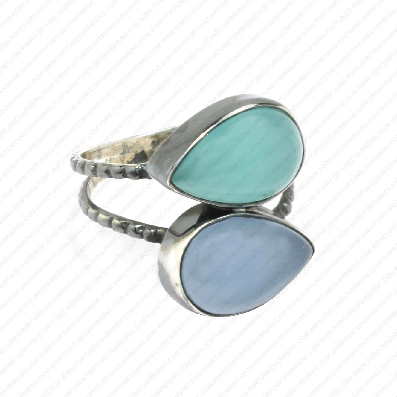 Handmade Solid 925 Sterling Silver Ring Aqua Quartz With Blue Chalcedony Ring For Her New Year Gift Birthday Gift Jewelry.