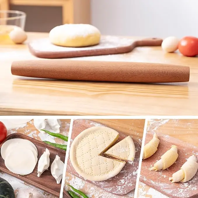 Extra Long and Thickened Wooden Rolling Pin for Baking, Ideal for Even Dough Rolling and Smooth Pastry Prep