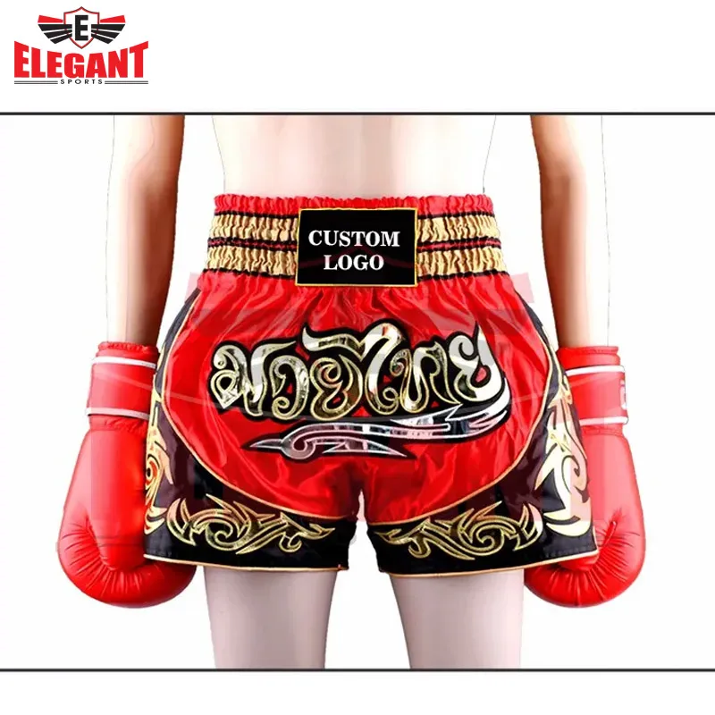 Custom Logo Muay Thai Boxing Shorts Kickboxing Fight Wear Custom Breathable Boxing Muay Thai Shorts By Elegant Sports