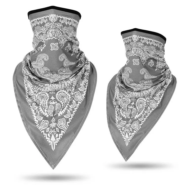 Custom Paisley Ice Silk Mesh Bandanas for Women UV Protected Cycling Triangle Face Mask Neck Gaiter Cover Scarf Outdoor Hiking