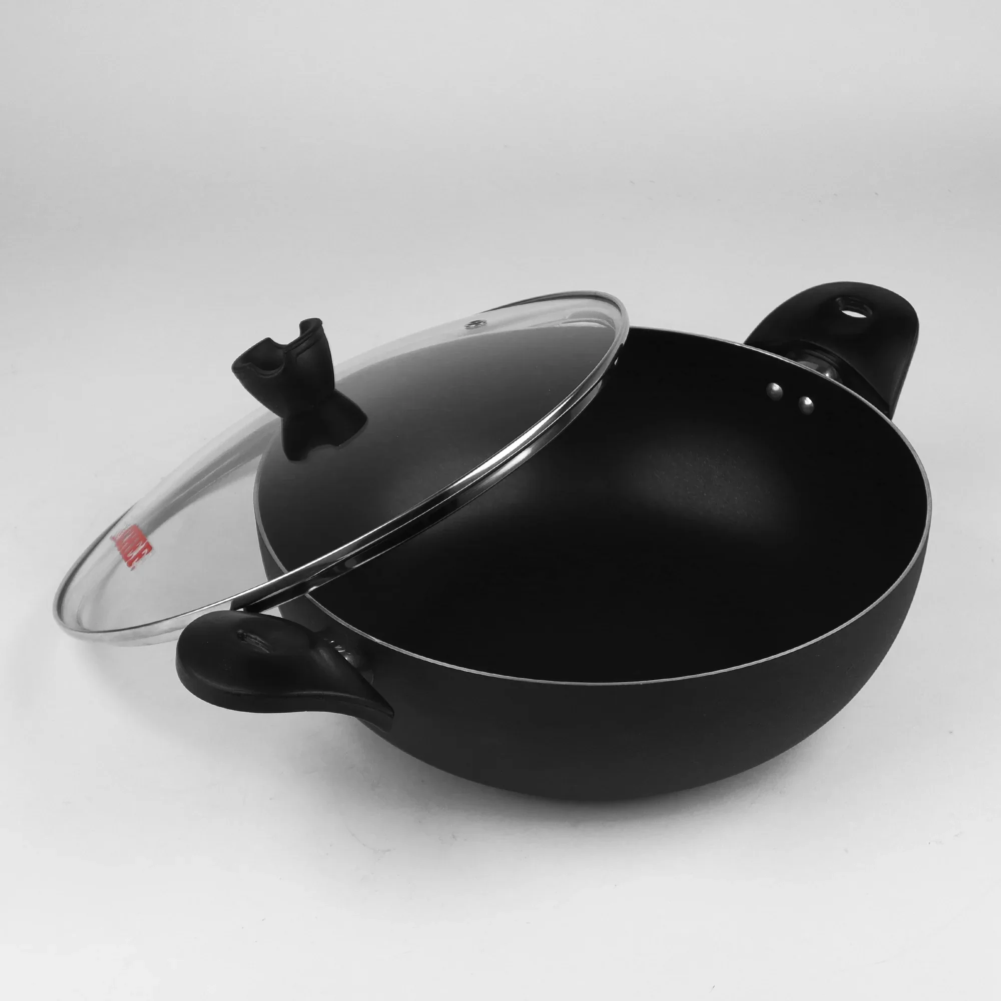 Modern Design 36 cm Chef Non-Stick Karahi Wok with New Glass Lid and Premium Quality Knob & Woks Product