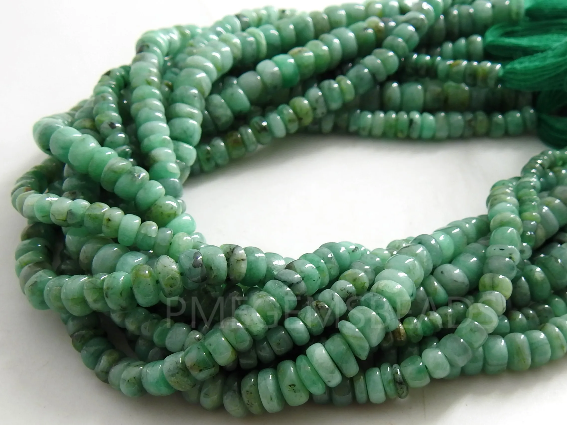 Emerald Smooth Roundel Bead For Making Jewelry/Wholesaler Supplies 100%Natural