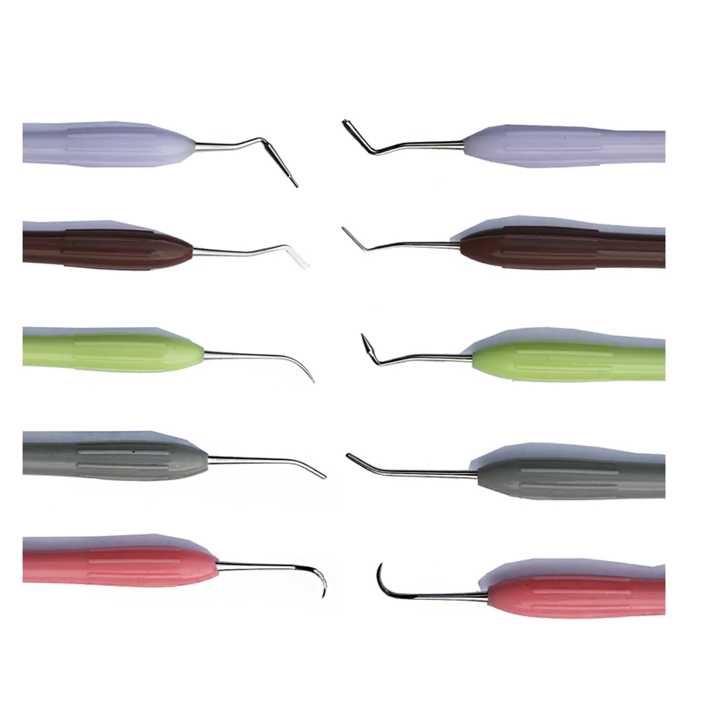 Hot product Dental Composite Filling Instrument Set Of 5 Pcs For Resin Aesthetic Solo Posterior Anterior Silicon handle
