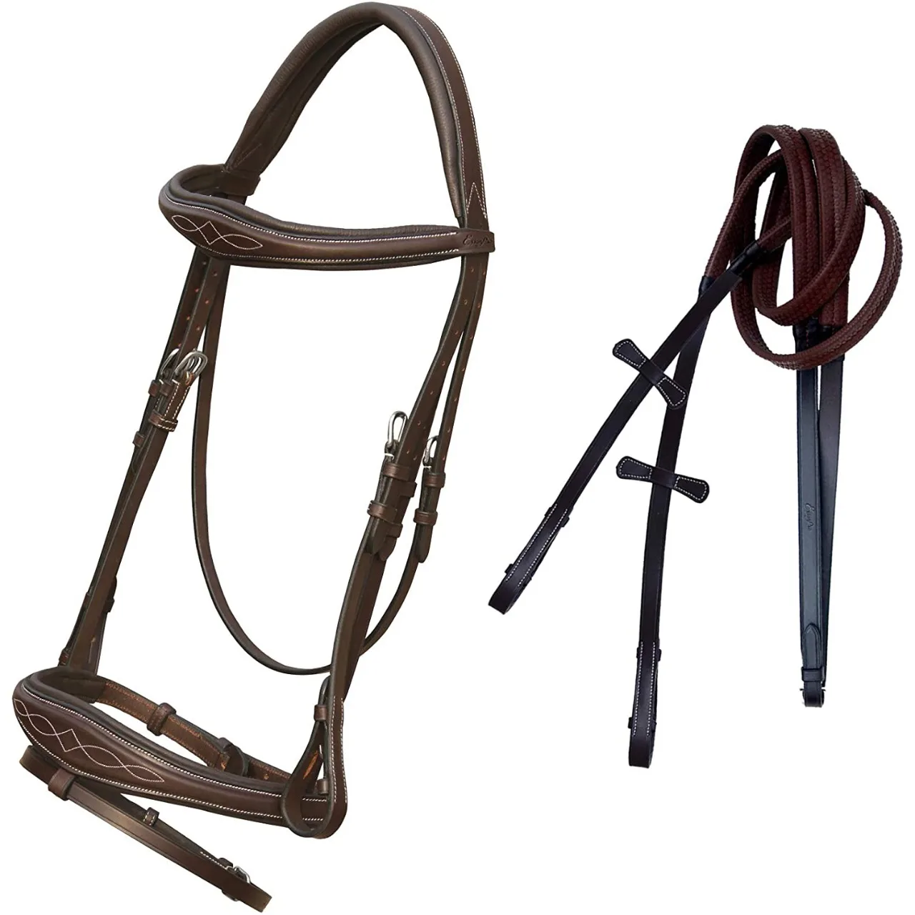 EQUEATRIAN GENUINE LEATHER HORSE BRIDLE WITH ANTISLIP RUBBER REIN BROWN COLOR HALTER COB-PONY-FULL-X-FULL ODM & *OEM ACCEPTED
