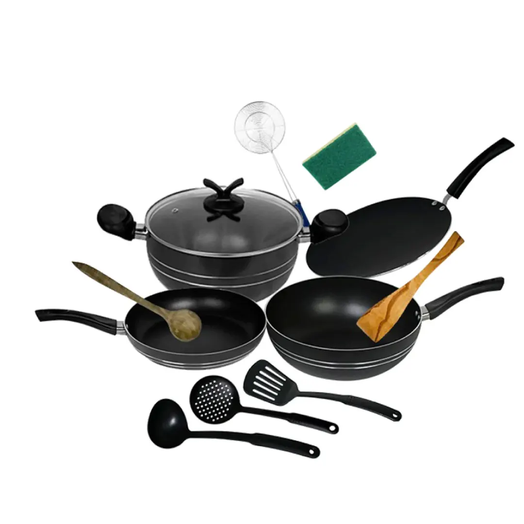 Chef Best Non Stick Cookware Set / Kitchen Set - 338 ( 12 Pcs ) - Maroon 2022 Best seller