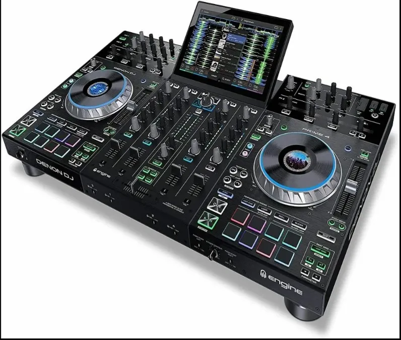 Новый Denon DJ Prime4 4-канальный автономный система Serato контроллер черный