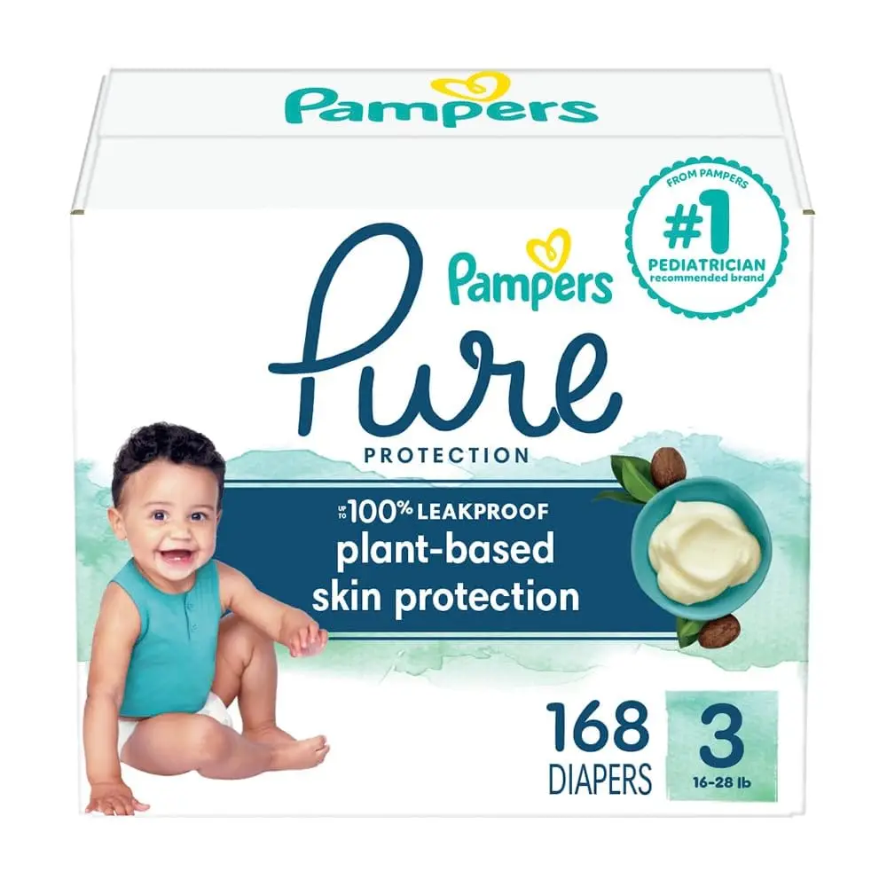Подгузники Pampers чистые защитные подгузники размер 3 один месяц (168 количество) гипоаллергенные одноразовые детские премиум-класса