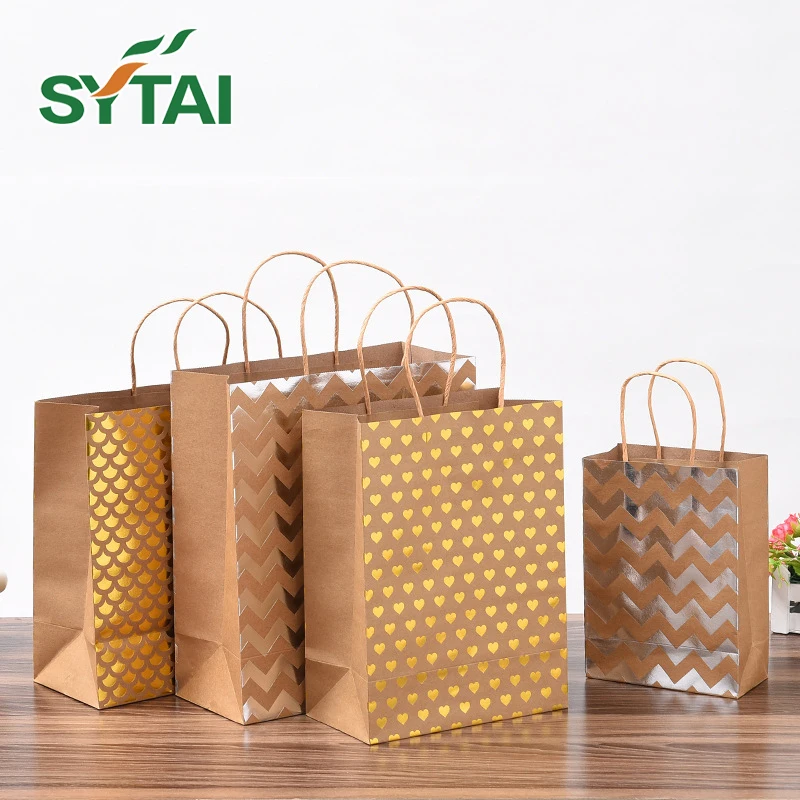 Reusable Clothing Luxury Custom Size Package Paper Handle Paper Bag Kraft Paper Shopping Bag