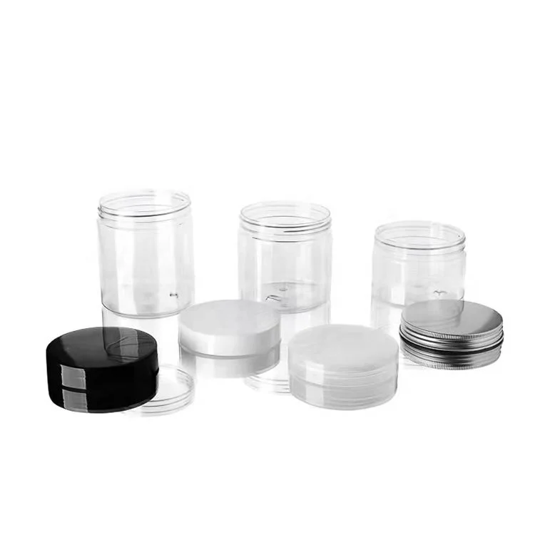 Empty storage jar packaging with lids cosmetic body scrub cream candy containers plastic jar