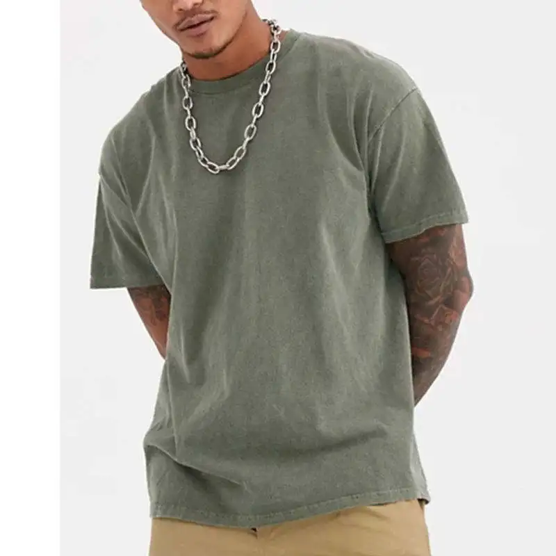oversized New Style Oversize Blank Boxy Washed T Shirts Screen Print Logo O-neck Rib Collar Snow Flake Directly T Shirt