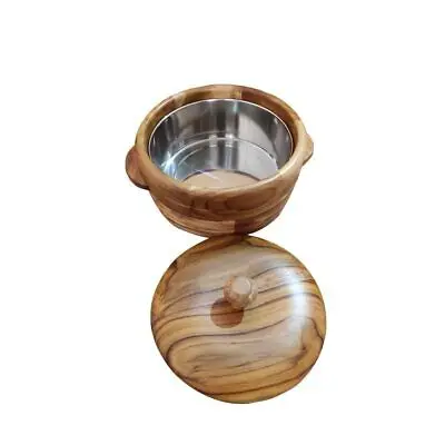 Wooden Hot Pot with lid New Arrival Solid Wood Chapatti Box Decorative Handmade Food Safe Authentic Casserole for Hotel Home