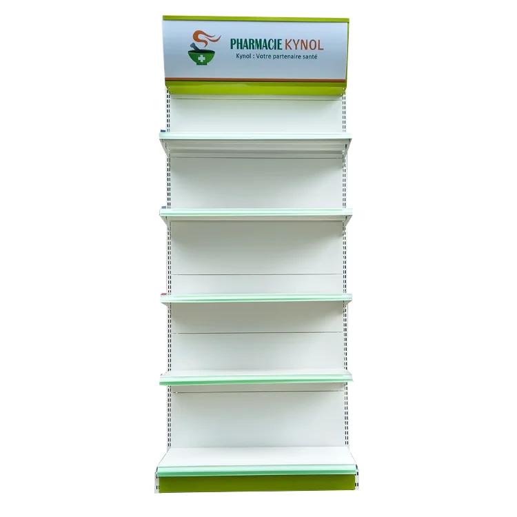 shanghai xingye commercial supermarket shelf heavy duty supermarket shelf white pharmacy shelves display rack for Pharmacy