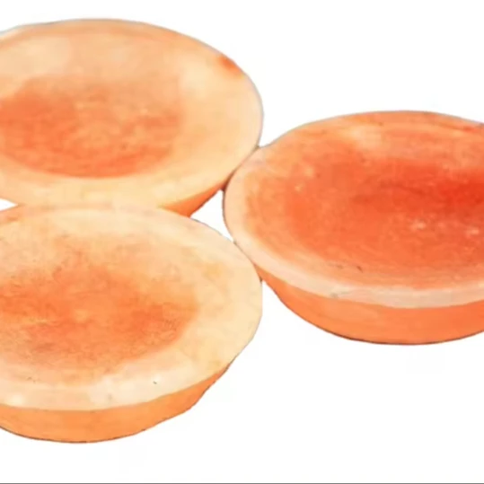 Wholesale Himalayan round shape  salt brick for salt room  cave and spa natural hand crafted rock salt tile in bulk oem