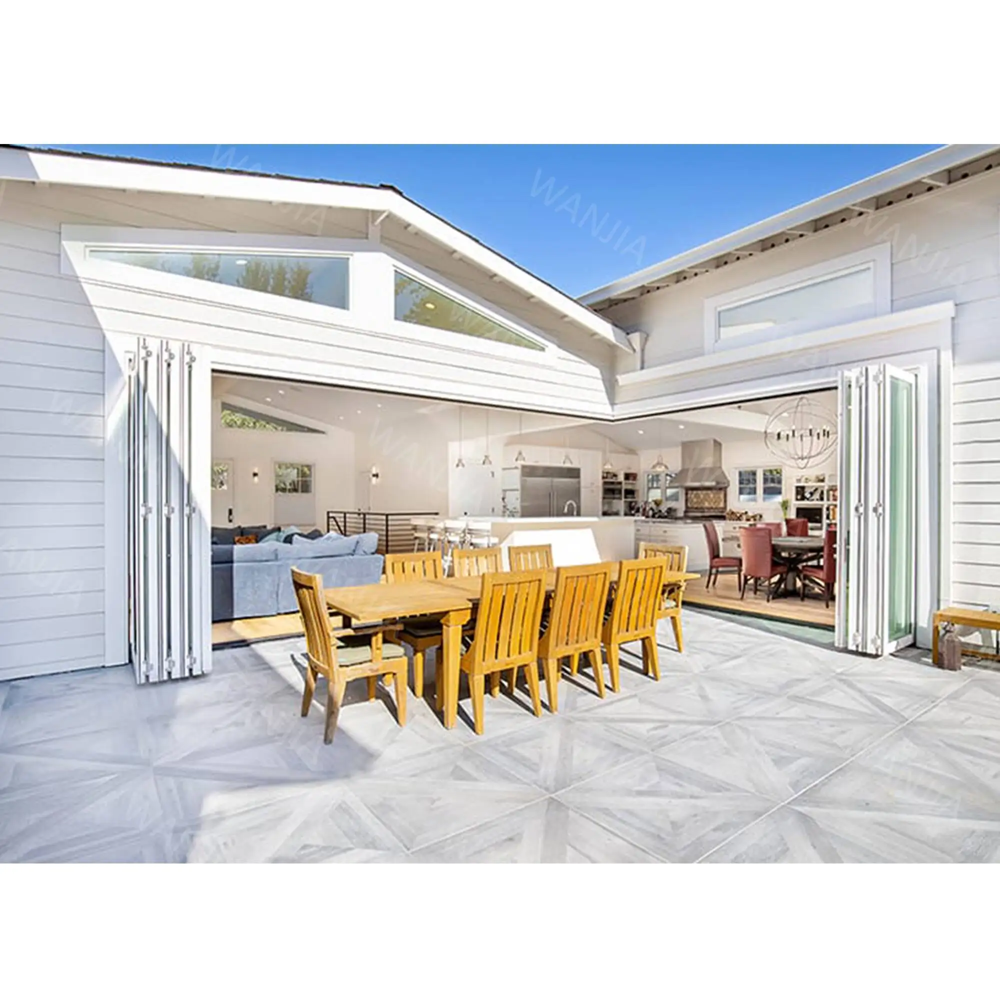 Supplier New Product Thermal Insulation Aluminium Glass Door Interior House Corner Glass Folding Door Aluminium Bifold Accordion