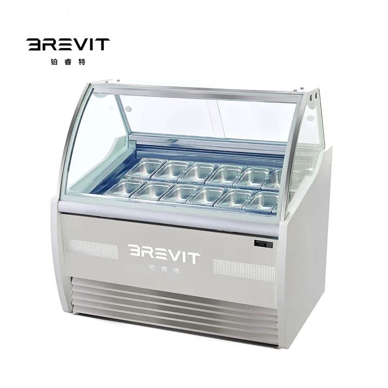 BREVIT Высокое качество Профессиональный Коммерческая мороженая морозильная витрина для изготовления Итальянского Мороженого джелато низкотемпературная Холодильная