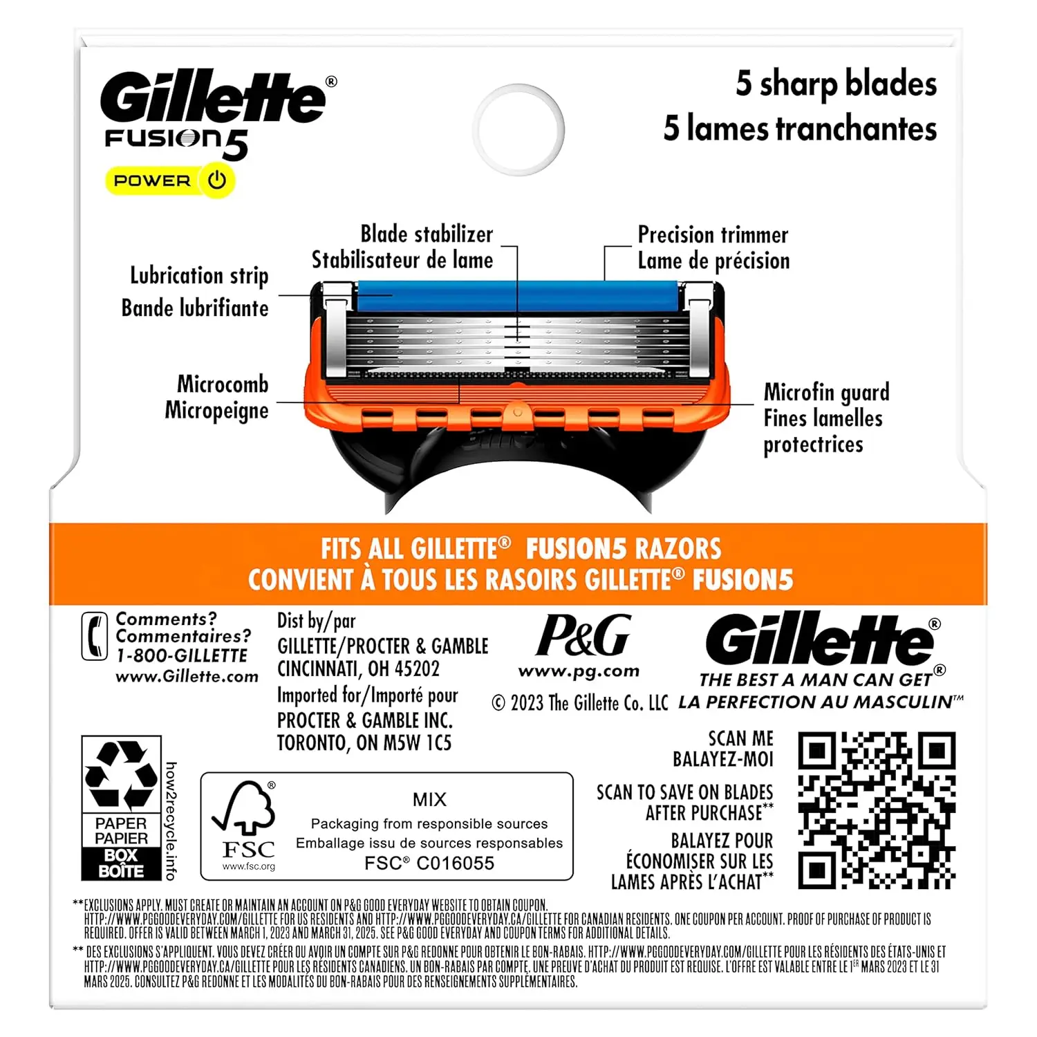 Gillette F usion Power Blades - 4 CT