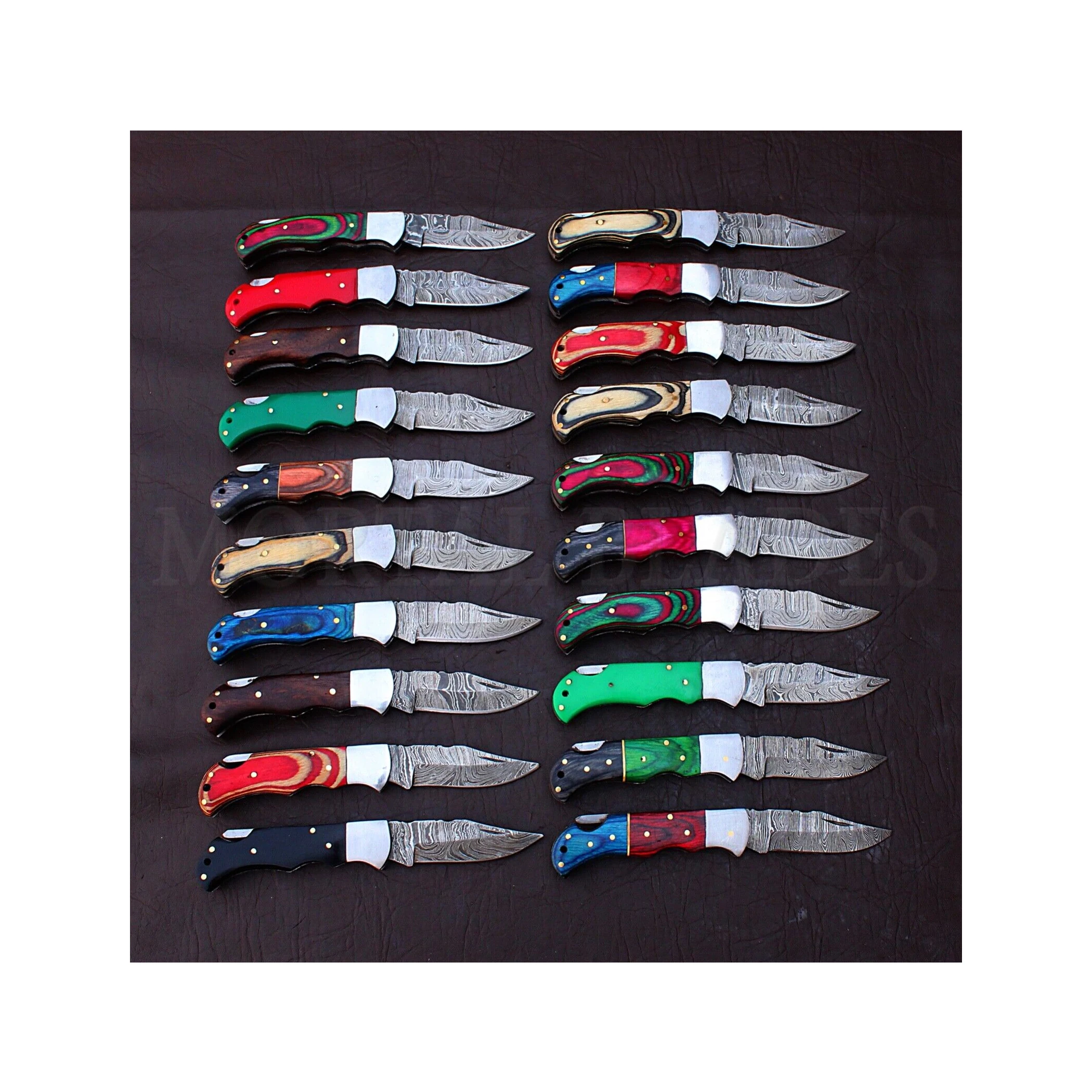 Best Selling Product Tactical Folding Blade Wood Handle Knife Outdoor Damascus Steel Blade EDC Hunting Camping Pocket Knives