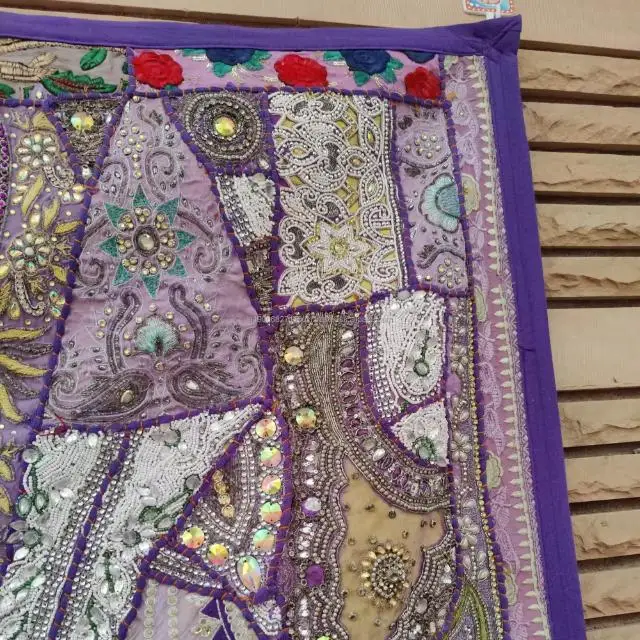 Tapestry Cultural Heritage Decor Traditional Vintage Wall Art Embroidered Textiles Patchwork Design Banjara Style Handmade