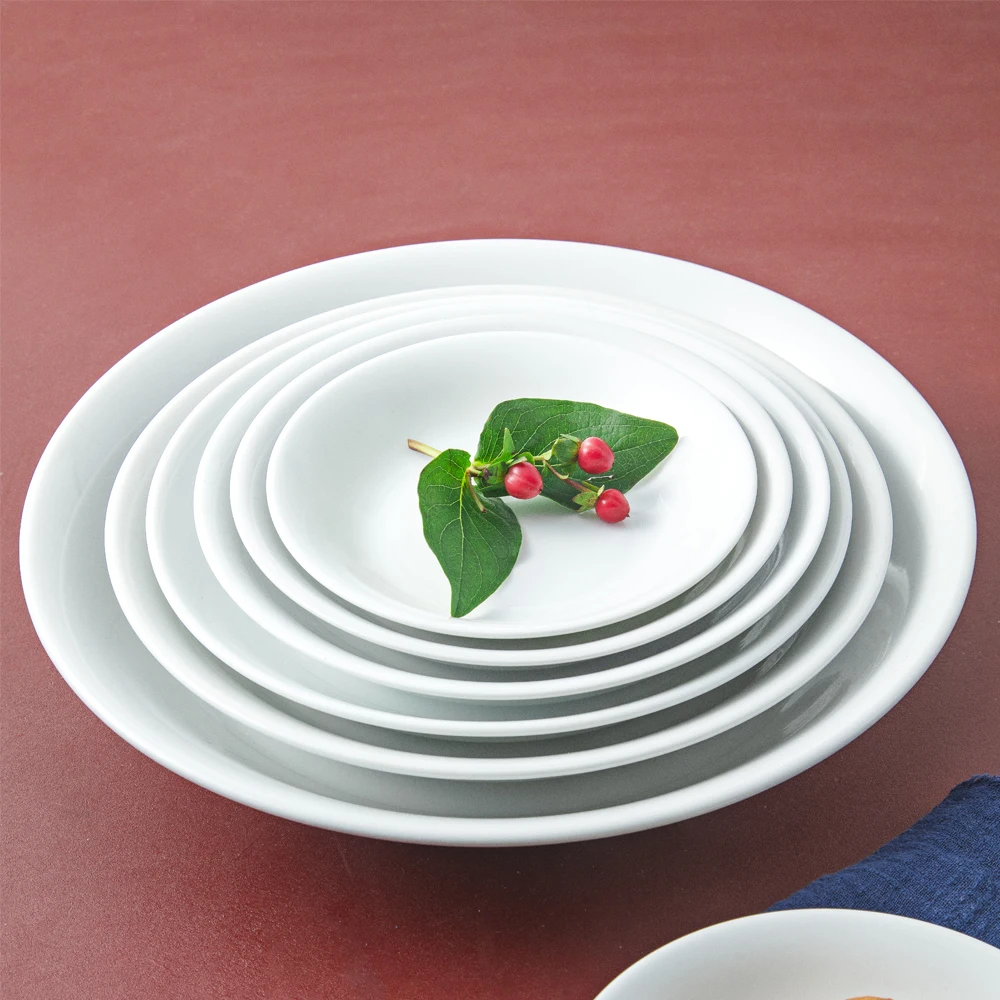 OEM 6' Smooth and deep round porcelain tableware for hotel and high quality restaurant wholesale Viet Nam manufacture