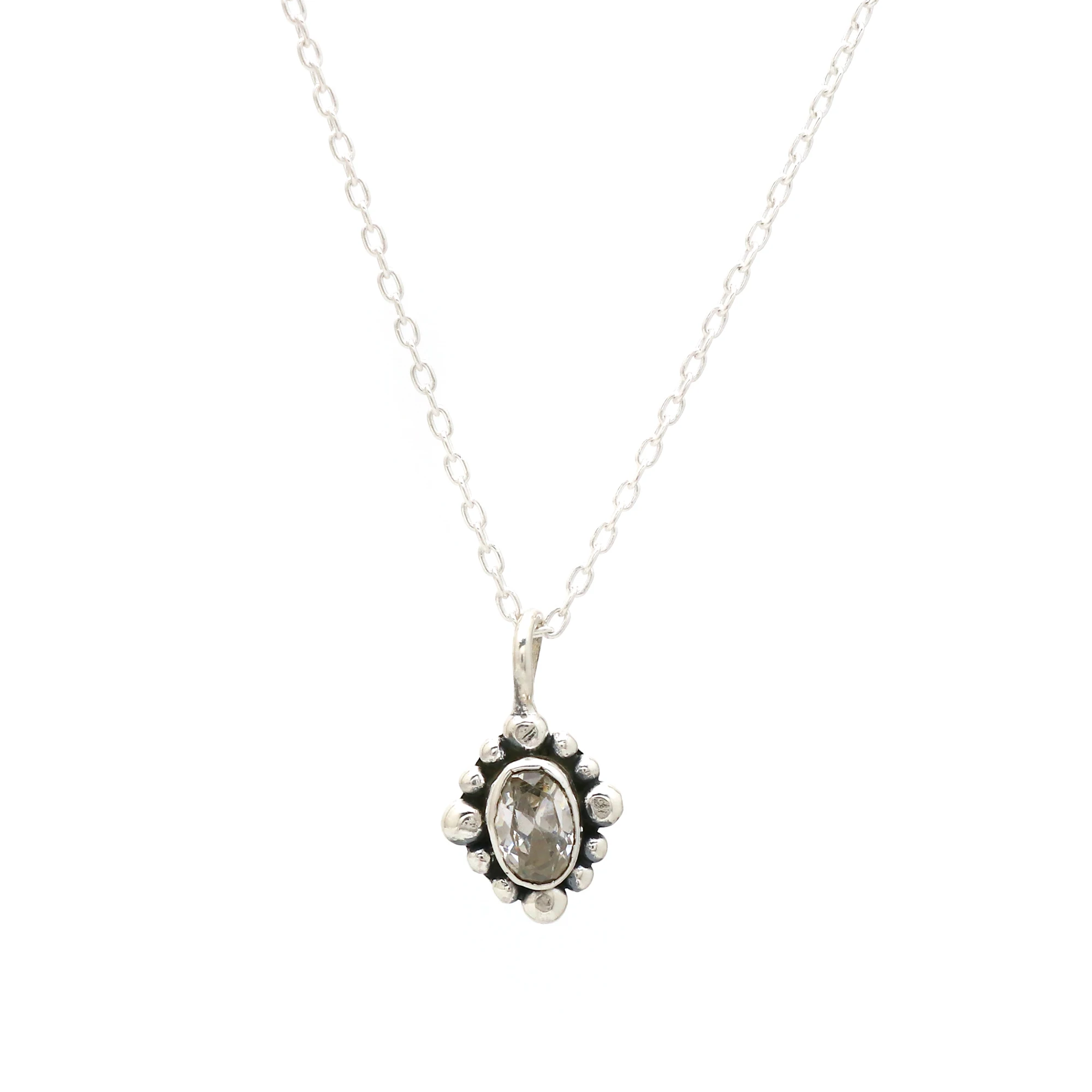 New Design Cubic Zirconia Gemstone Necklace In 925 Sterling Silver Is Most Hot Selling Product 2024