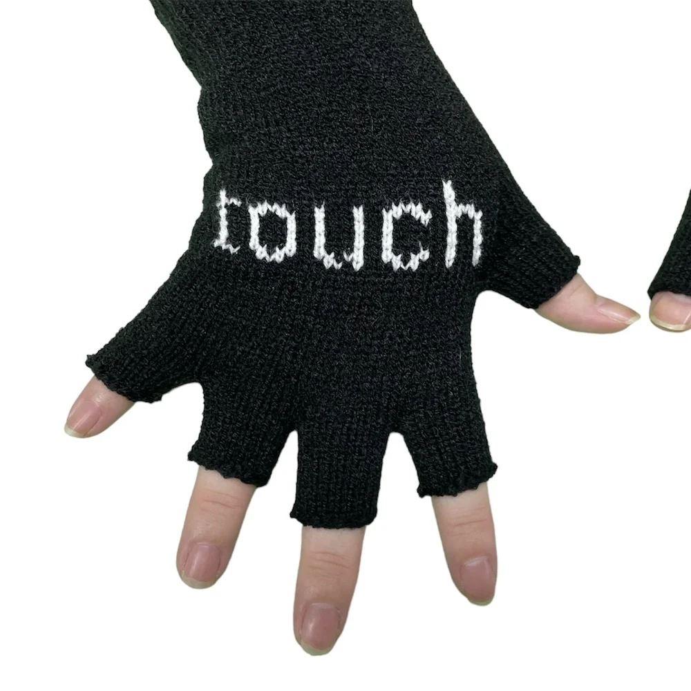 fingerless custom gloves with logo