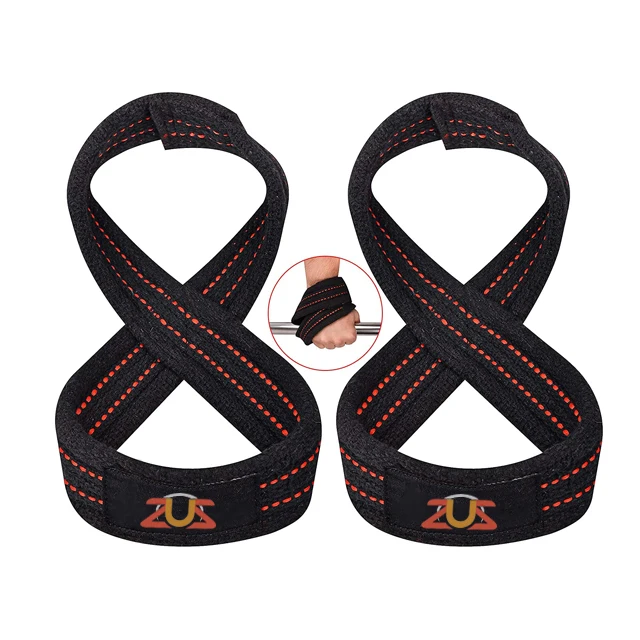 Wrist Neoprene padded strength bar support figure eight strap New cotton lifting figure strap Gym Exercise Training