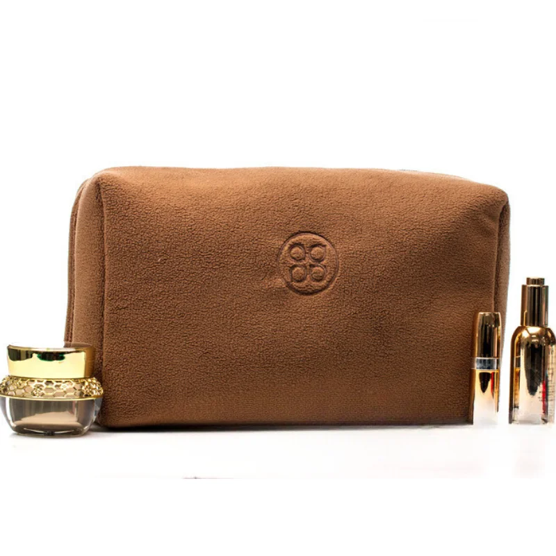 Cosmetic bag factory custom processing counter gift polar fleece granular fleece cosmetic bag velvet bag factory