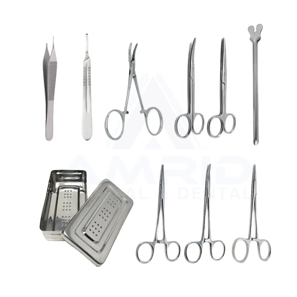 Basic Male Foreskin Surgery Kit 10-Piece Urology Minor Instrument Set Manual Metal Male Circumcision Instrument