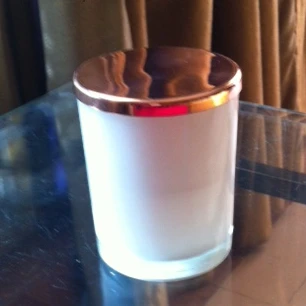 candle glass with rose gold lid Glass Candle Jars scented candle