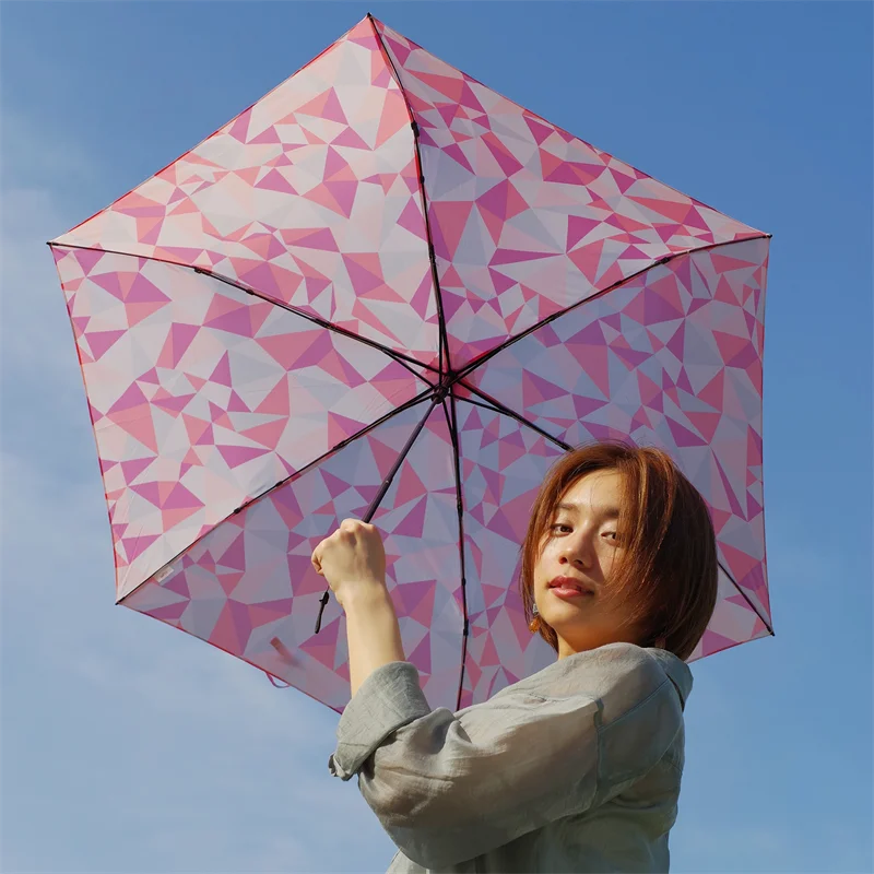 compact folding umbrella smart light geometric carbon mini 55