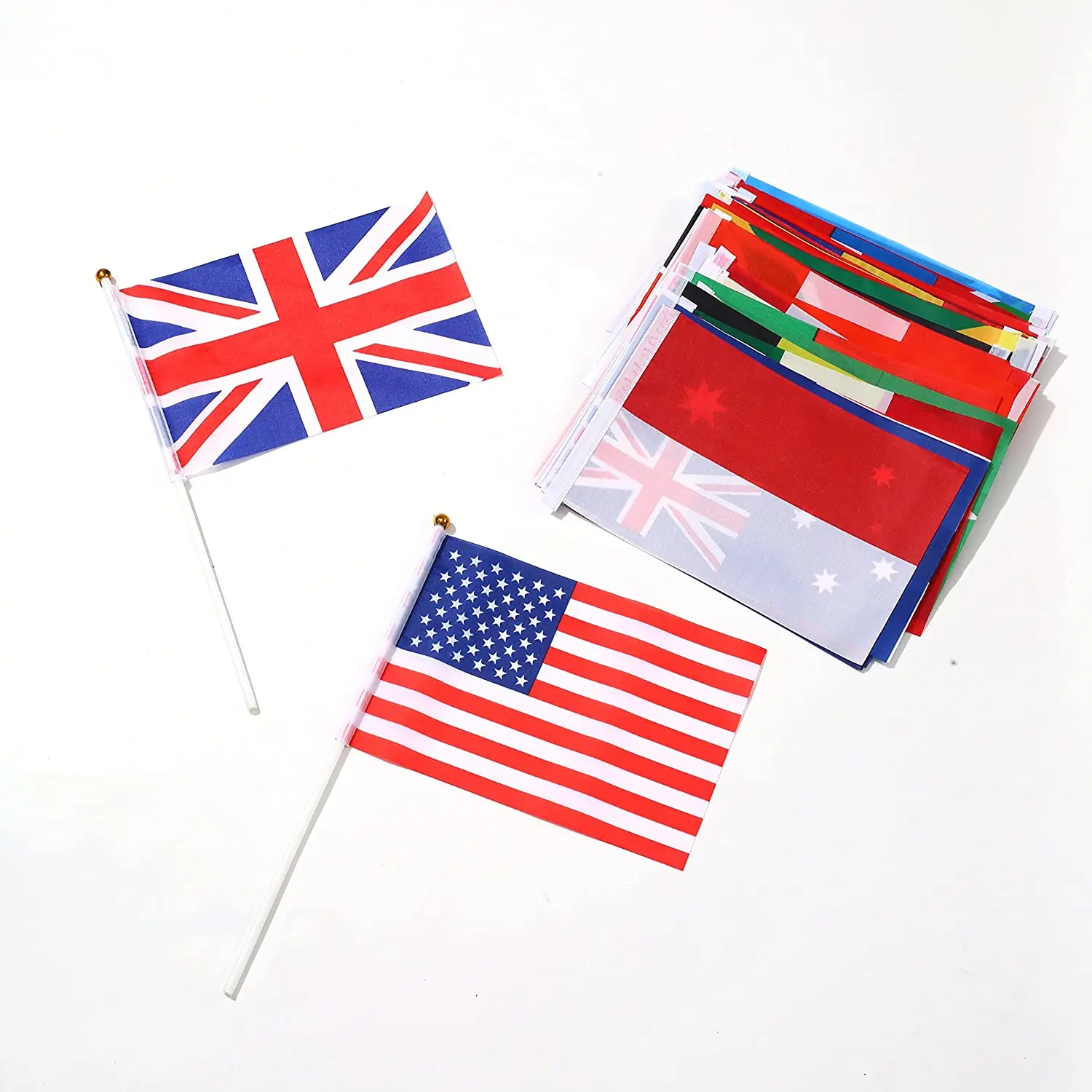 Polyester World Soccer Cup Custom Printed National Hand Flags