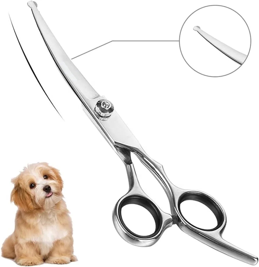 New Dog Grooming Scissors Pets Grooming Scissor Thinning Straight Curved Down Shear great Durable Pet Groomed curve Shears