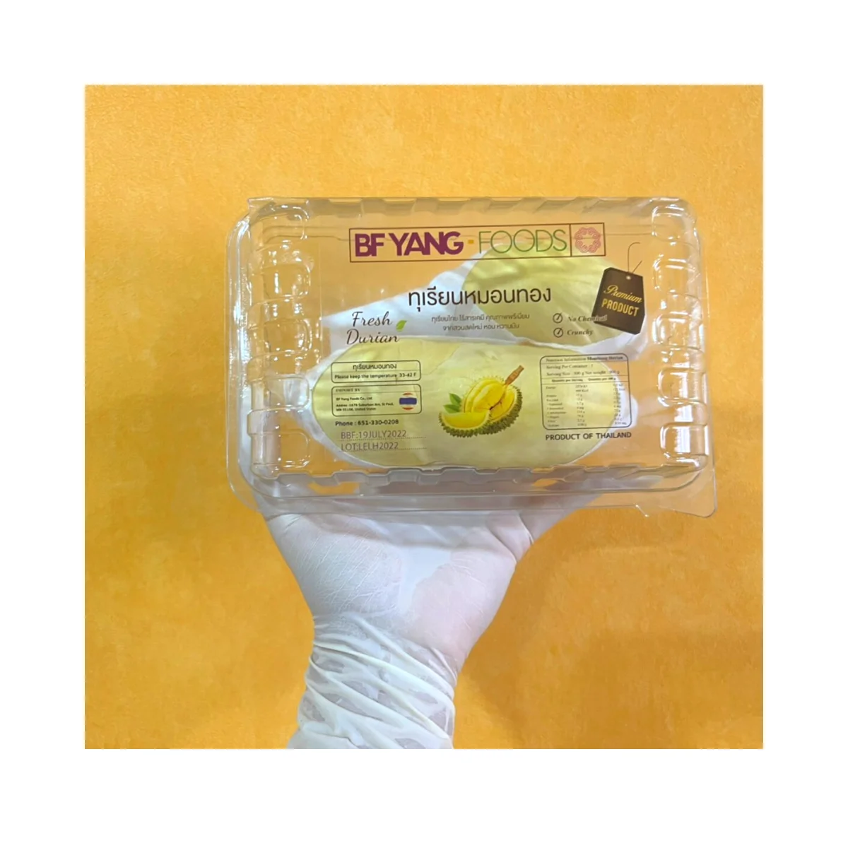 THAILAND FRESH DURIAN BEST PRICE and HIGH QUALITY Yellow Tropical AAA SWEET Style Packing Organic GAP Color