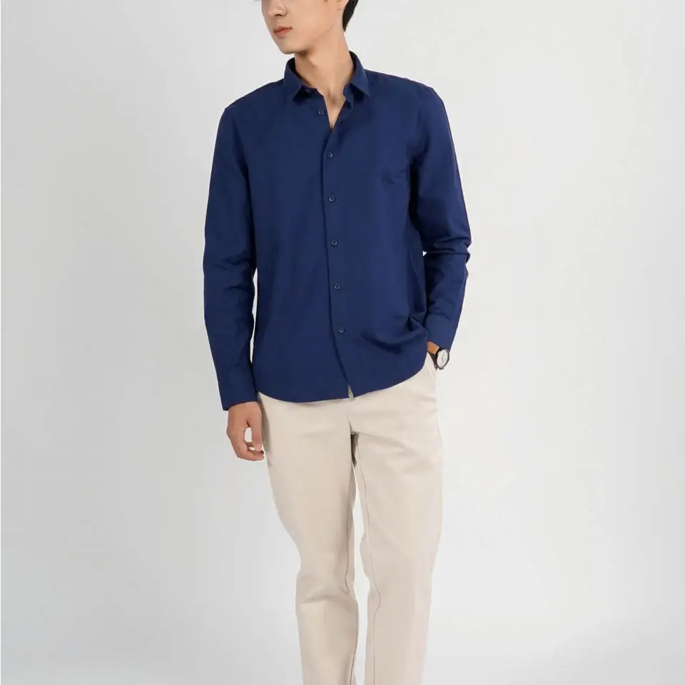 Official Solid Beautiful White Spandex Longsleeve Elastic Slim Formal Social Office Uniform Wear Boys shirts