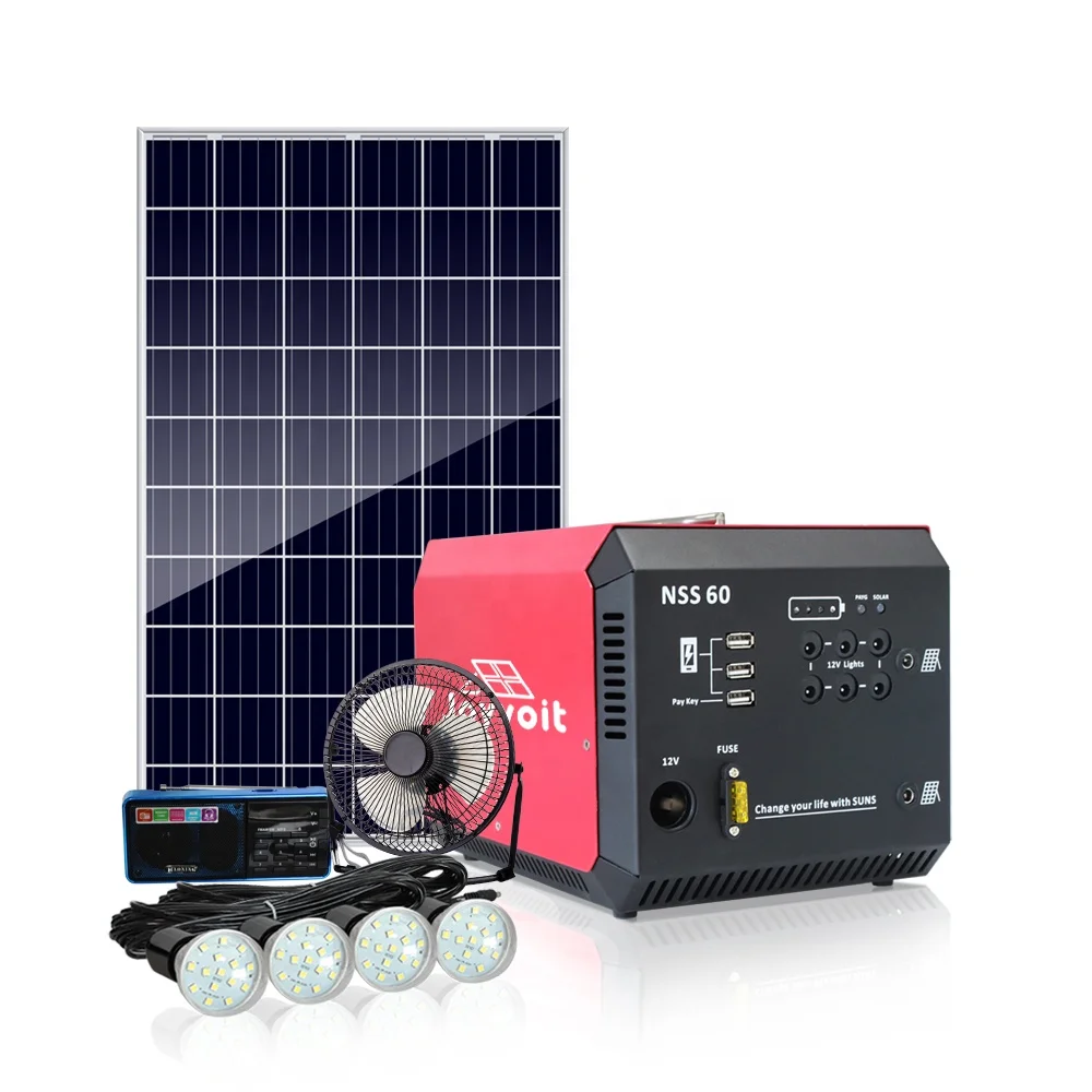 Easy to install Pay as you go Solar home system 60W Solar lighting system for rent to own installment business