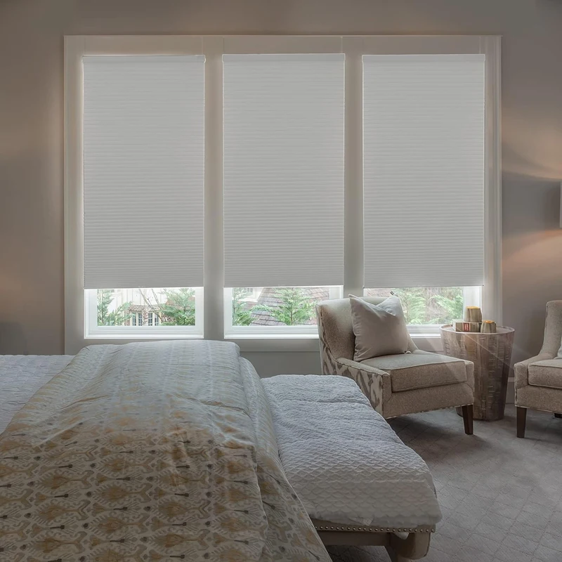 Blackout Cellular Window Shades Electric and Cordless Honeycomb Blinds for Windows